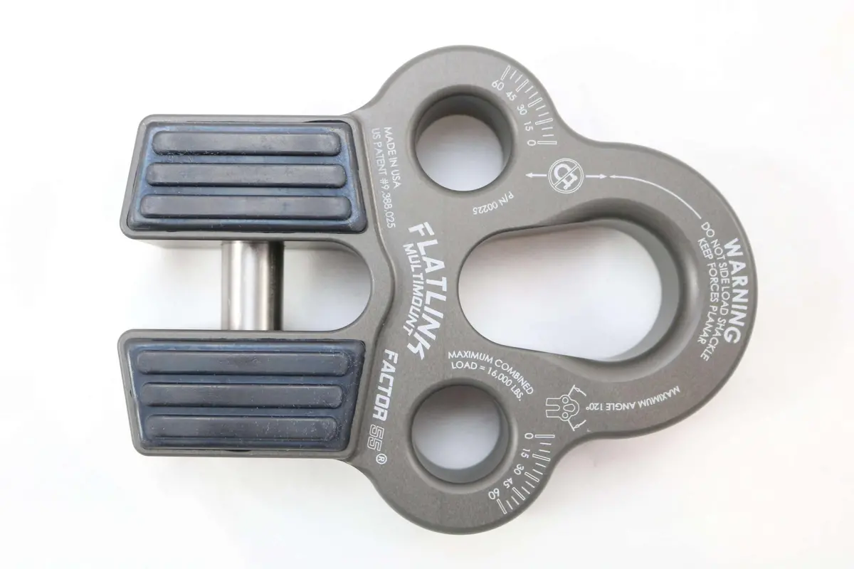 Factor 55 Winch Line Shackle Mount Foldable Flatlink Multimount - Gray 1