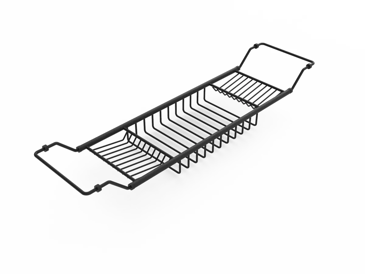 Matt Black Bath Caddy (Extendable) 1