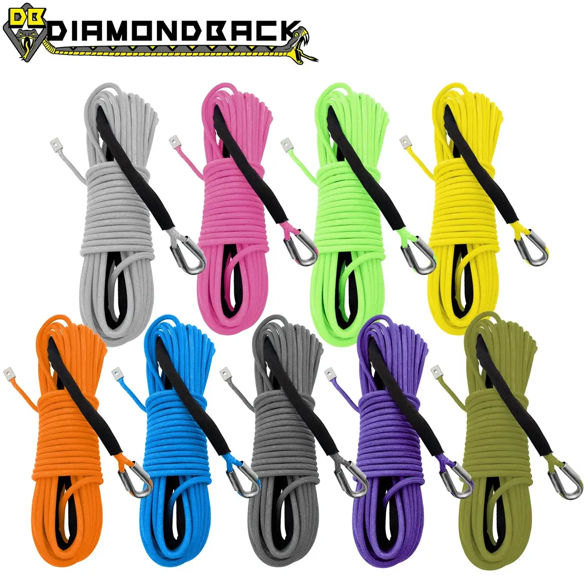 1/4" X 55' And 40' Diamondback Mainline Winch Rope 1