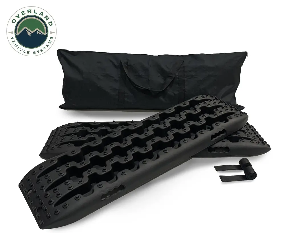 Recovery Ramp With Pull Strap And Storage Bag Black/Black Overland Vehicle Systems 1