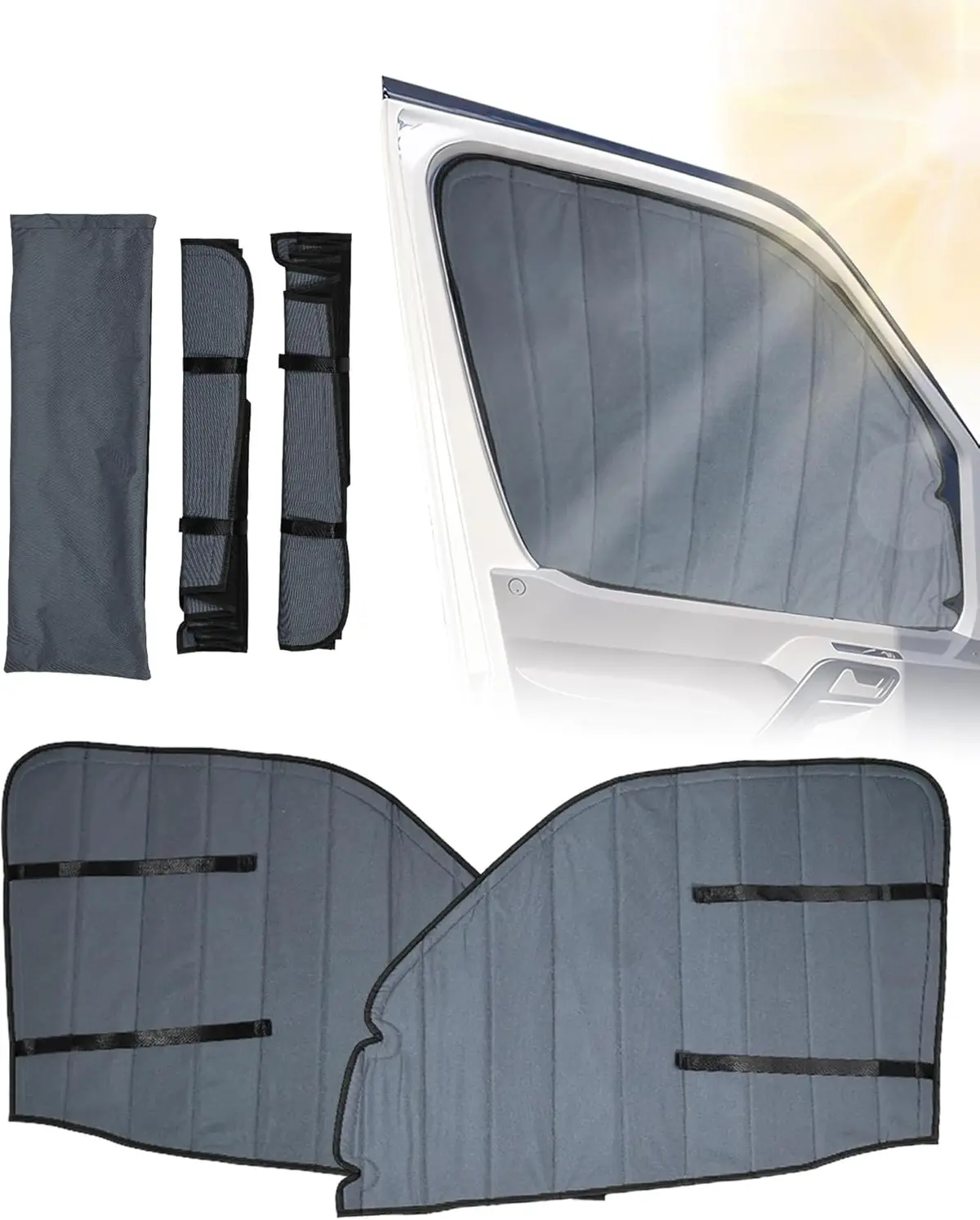 Melipron Insulated Blackout Van Windshield Sun Shade For Mercedes Benz Sprinter Ncv3 2007-2018 1