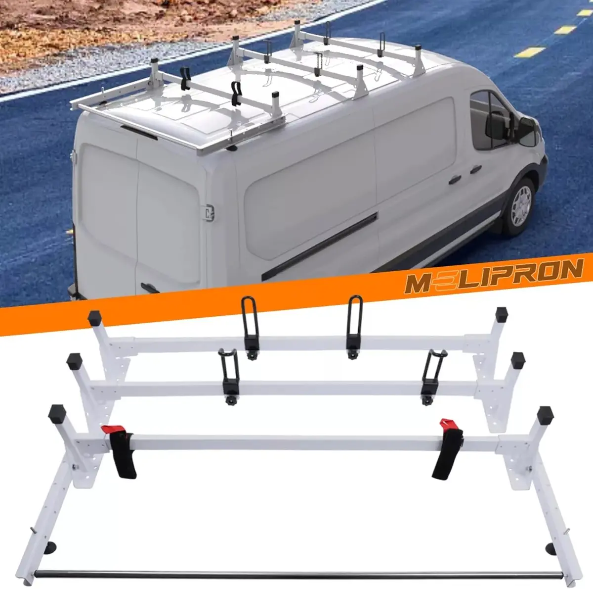 Melipron Van Roof Ladder Racks With Wind Deflector For Ford Transit 150 250 350 1