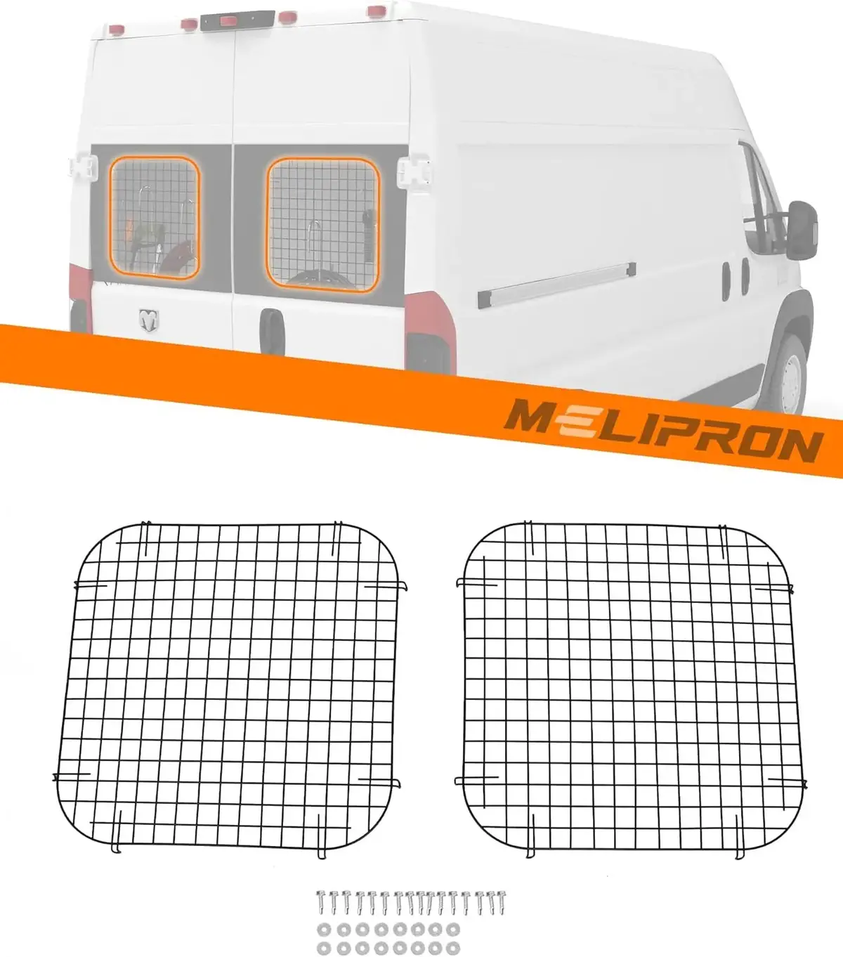 Melipron Rear Security Window Screens For Ram Promaster 1