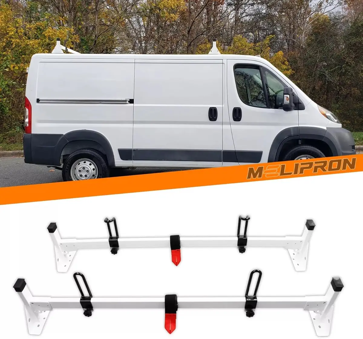 Melipron 2 Crossbars Van Roof Ladder Racks For Ford Transit 150 250 350 1