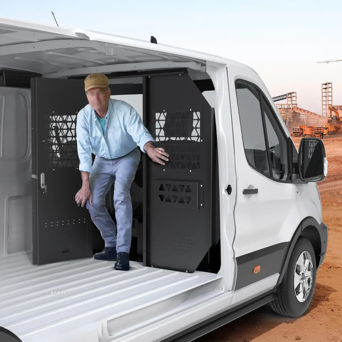 Melipron Van Partition Bulkhead Fit For Ford Transit 150 250 350 Low Roof With Door Handle 1