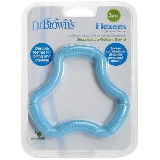 Dr Brown's Flexees A Shaped Teether Blue 1