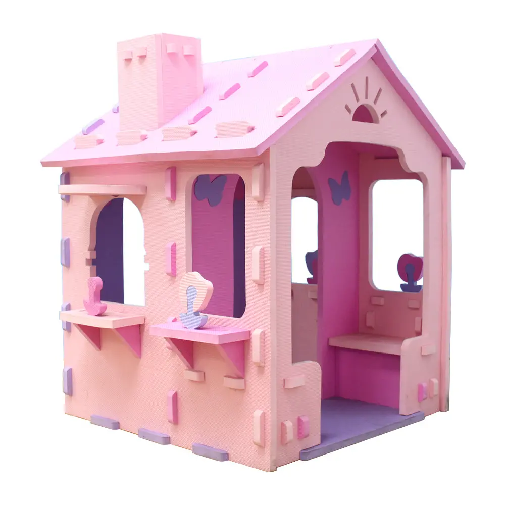 Sunta Eva Foam Giant Play House With Chimney - Pink 1
