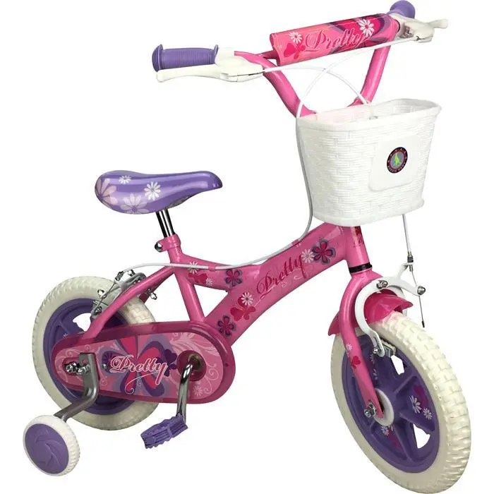 Pink Pretty 12 Inch Girl Pavement Cycle Bike With Training Wheel 1