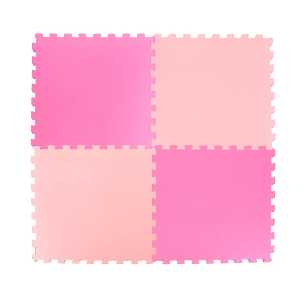 Plain Puzzle Floor Mats Pink 60X60cm 4 Pcs 1