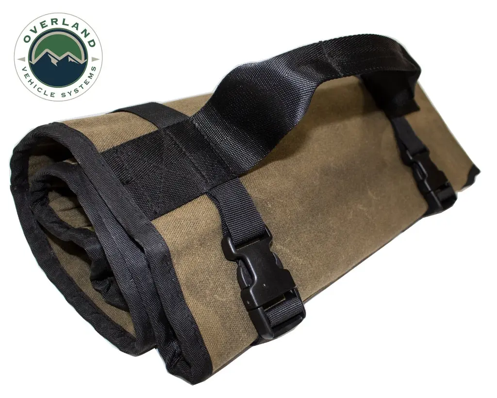Rolled Bag General Tools With Handle And Straps Brown 16 Lb Waxed Canvas Canyon Bag Universal Overland Vehicle Systems 1