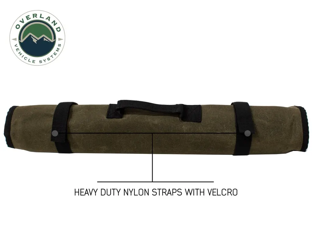 Rolled Tool Bag Socket With Handle And Straps 16 Lb Waxed Canvas Universal Overland Vehicle Systems 1