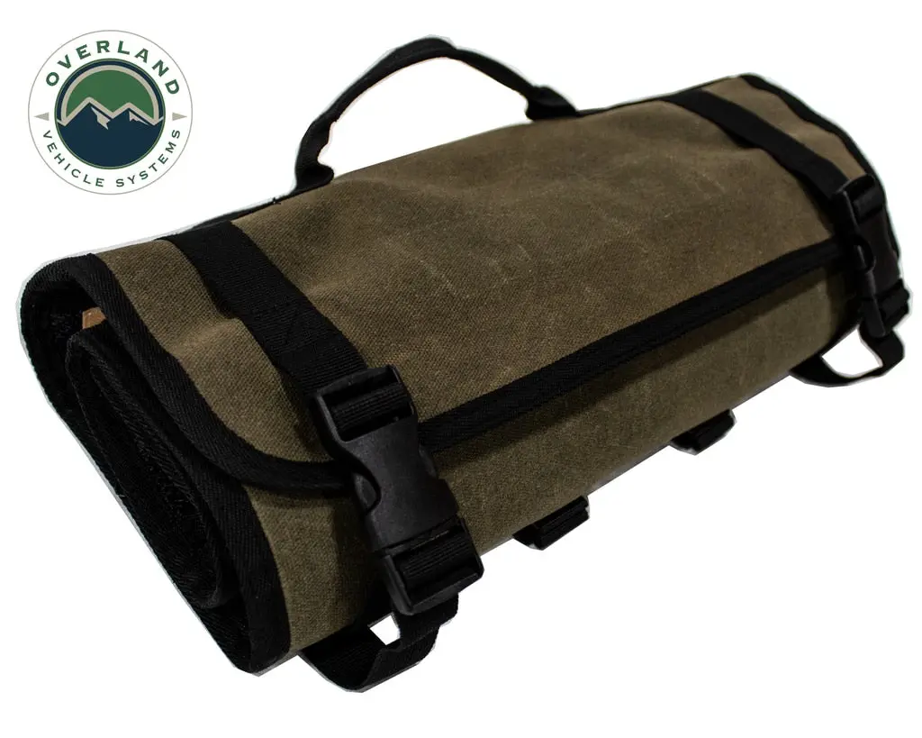 First Aid Bag Rolled Brown 16 Lb Waxed Canvas Canyon Bag Overland Vehicle Systems 1