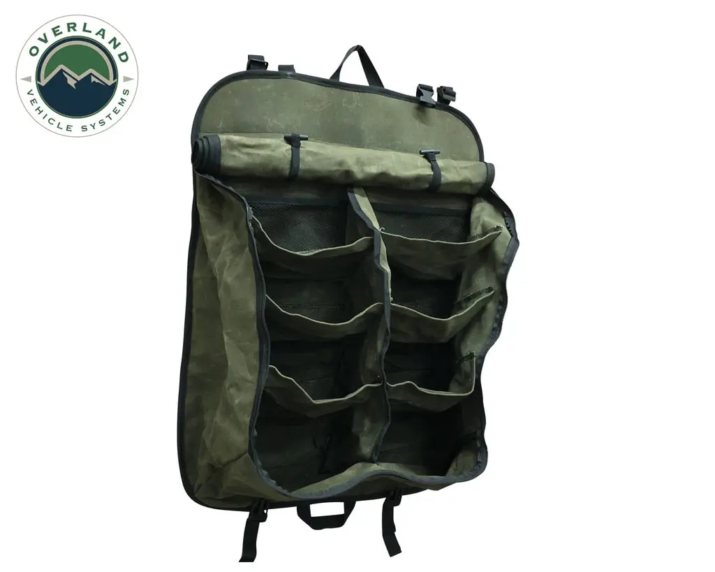 Camping Storage Bag 9 Storage Bins 16 Lb Waxed Canvas Overland Vehicle Systems 1