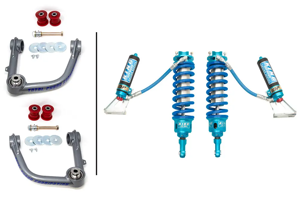2005-2015 2Nd Gen Tacoma King 3.0 Adjustable Front Coilovers W/ Total Chaos Upper Control Arms 1