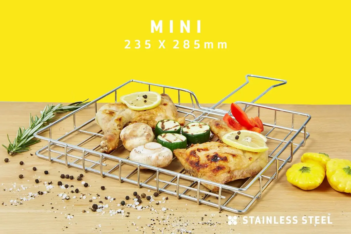 Braai Grid - Mini Adjustable Depth With Slide Away Handles 1