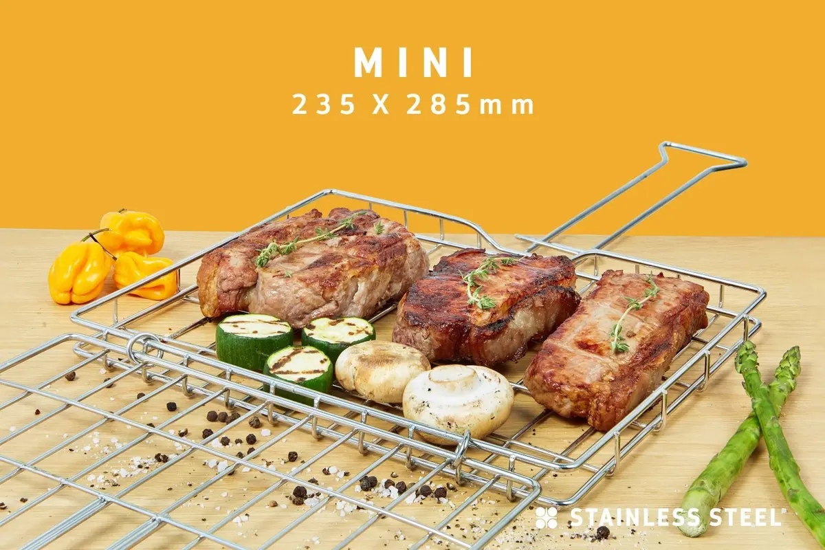 Braai Grid -Mini Hinge Lid With Slide Away Handles 1