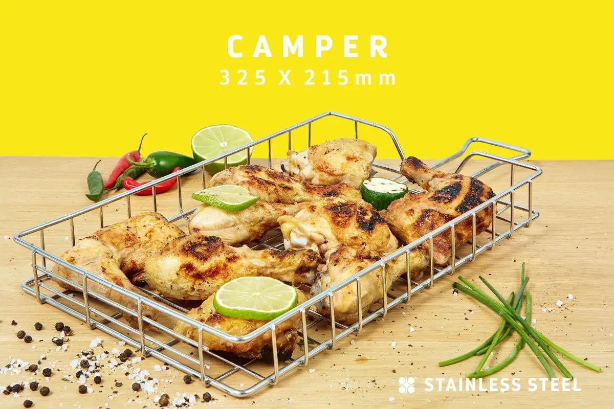 Braai Grid - Camper Adjustable Depth With Slide Away Handles 1