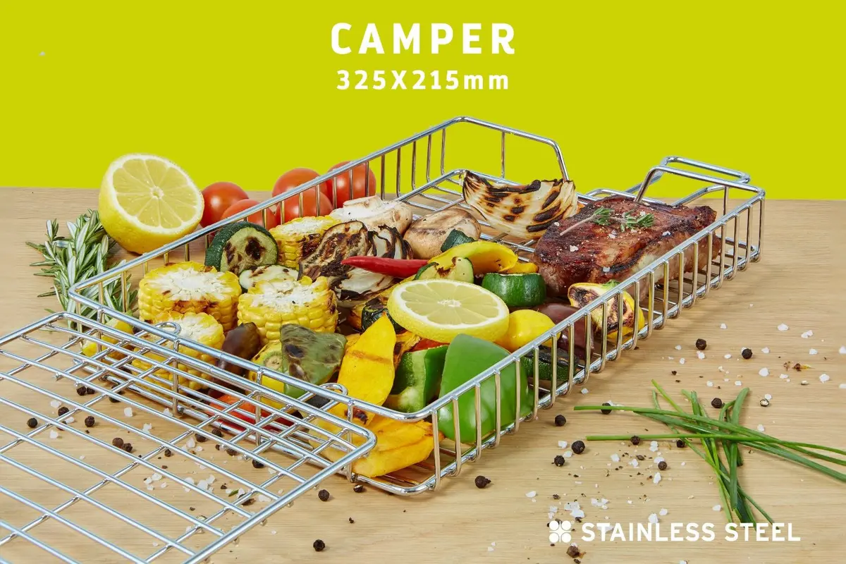 Braai Grid - Camper Small Pitch Adjustable Depth With Slide Away Handles 1