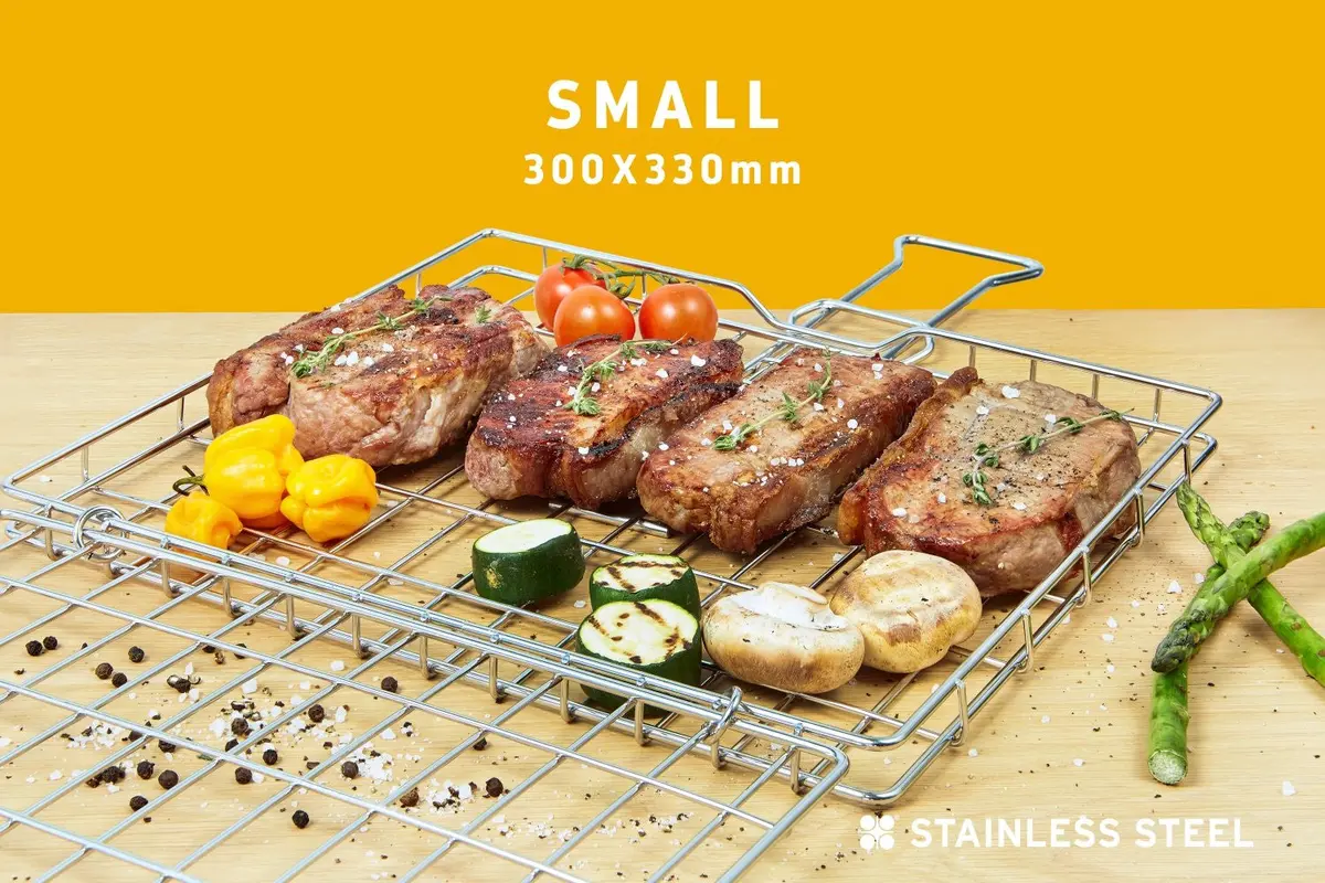 Braai Grid -Small Hinge Lid With Slide Away Handles 1