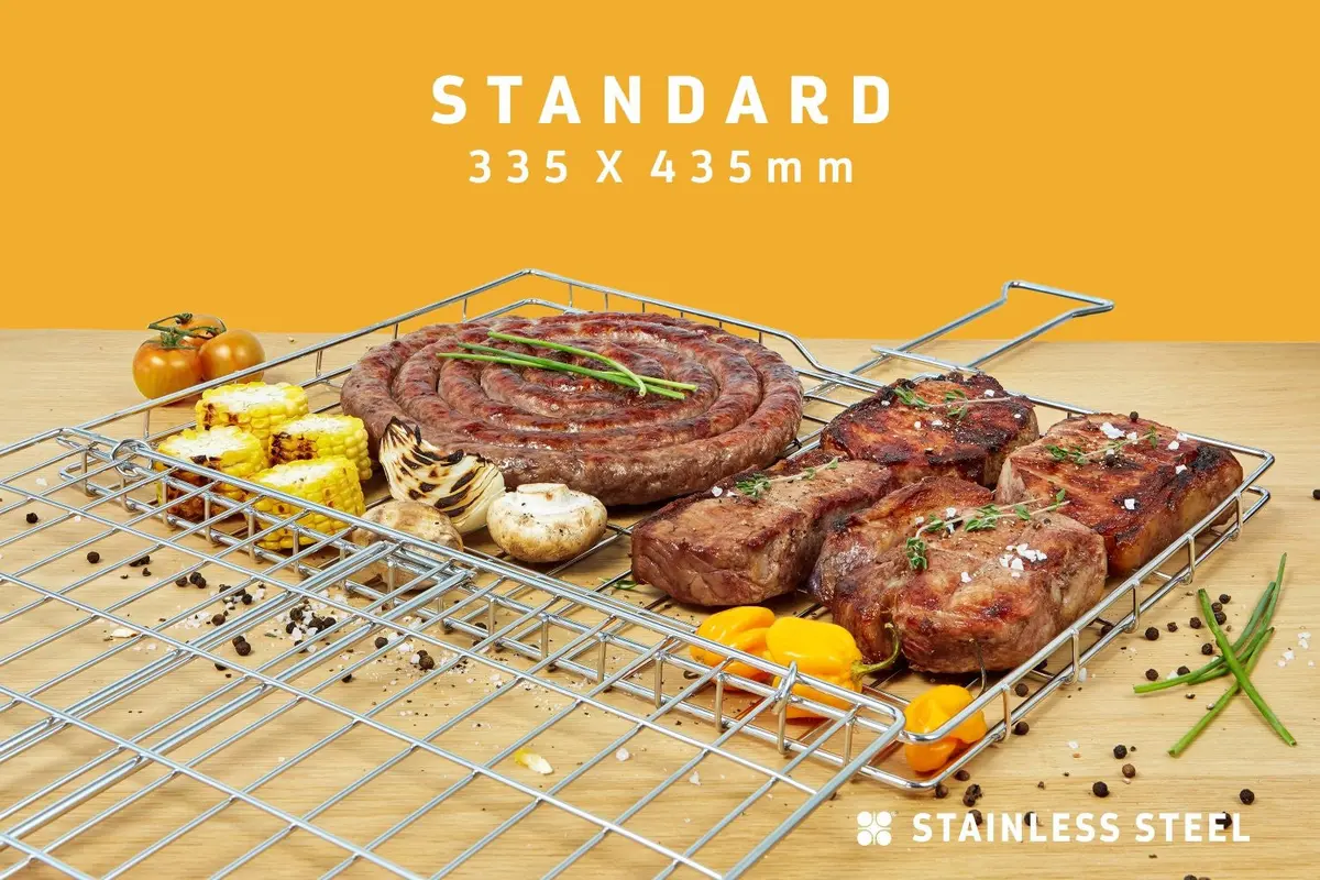 Braai Grid -Standard Hinge Lid With Slide Away Handles 1