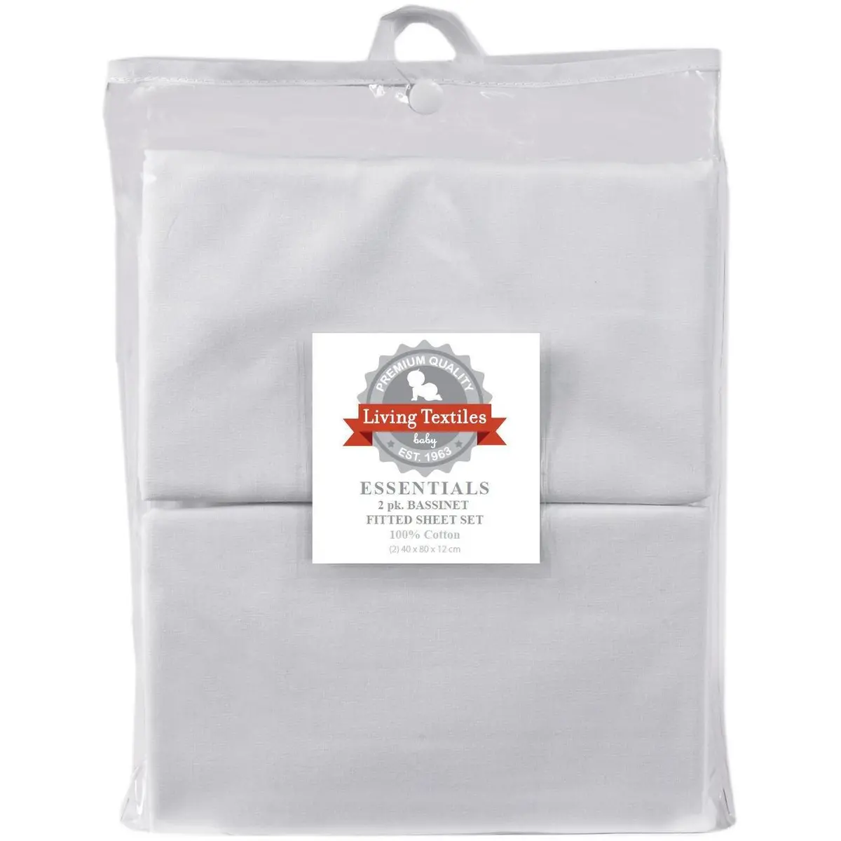 Living Textiles 2 Pack Bassinet Fitted Sheet 1