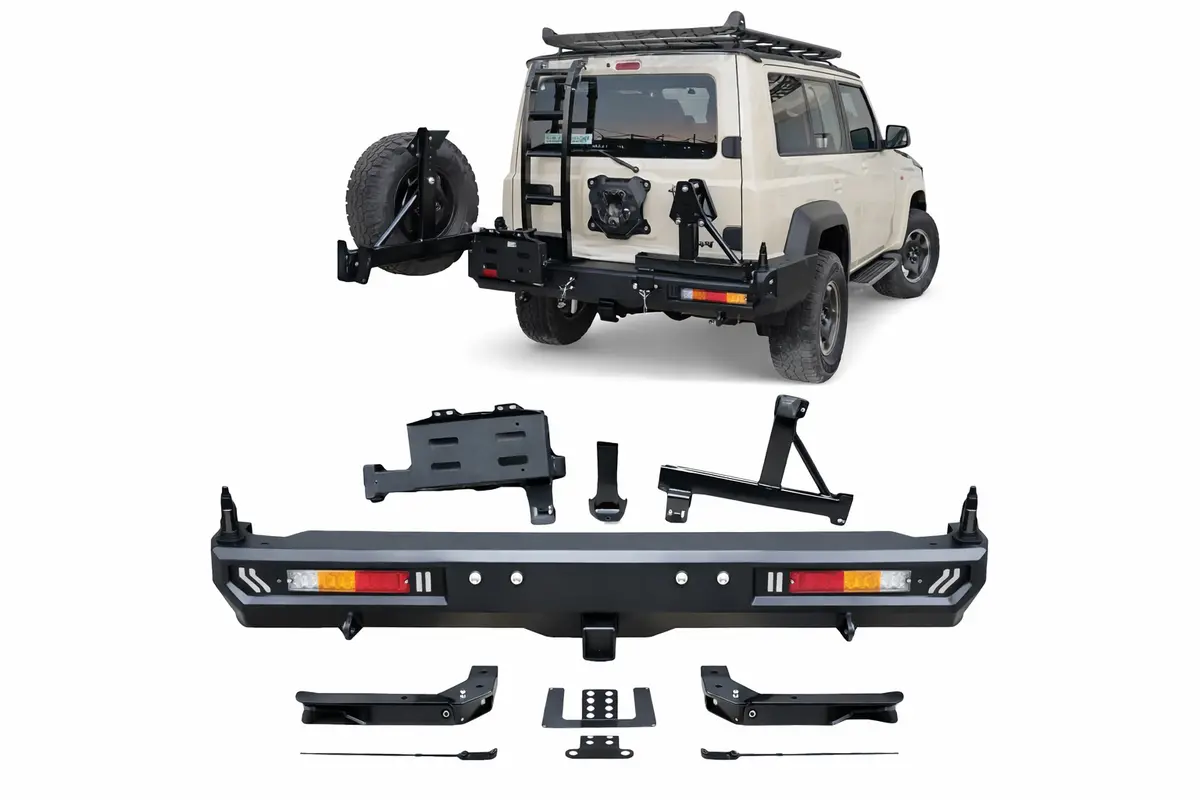 Suzuki Jimny Rear Bumper With One Tire & One Jerry Can Holder Pro Performance | Uae 1