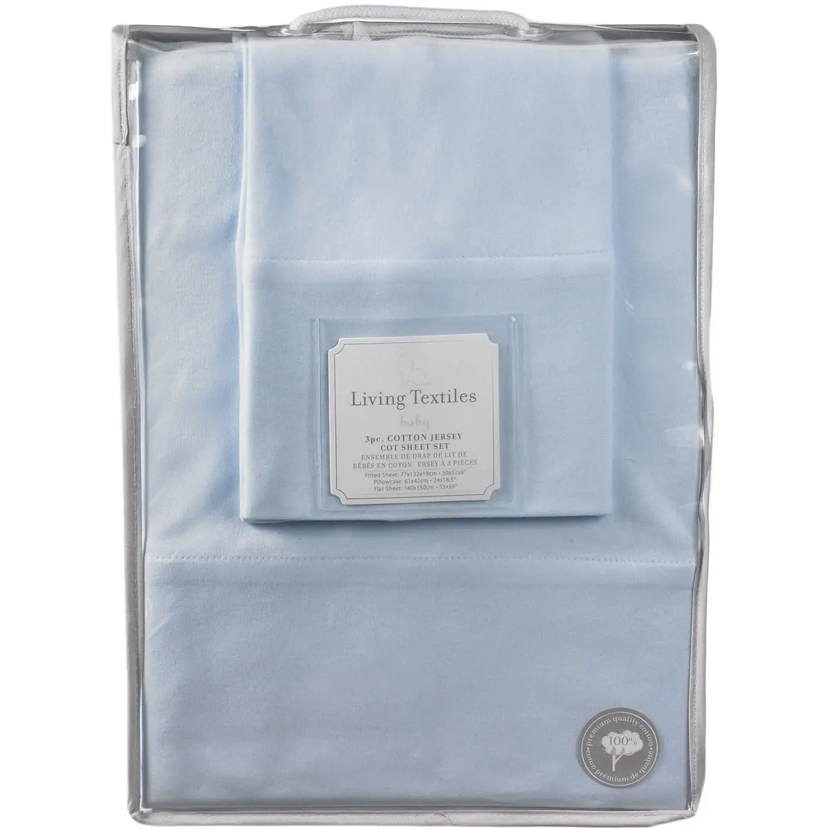 Living Textiles 3-Piece Jersey Cot Sheet Set 1