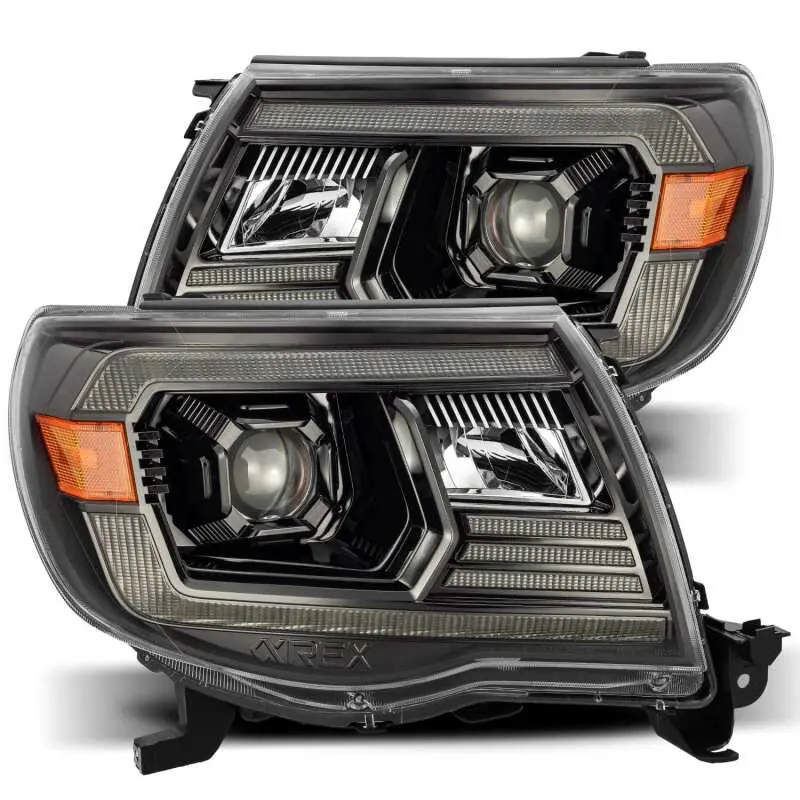 2005-2011 Tacoma Alpharex Luxx-Series Headlights Alpha-Black 1