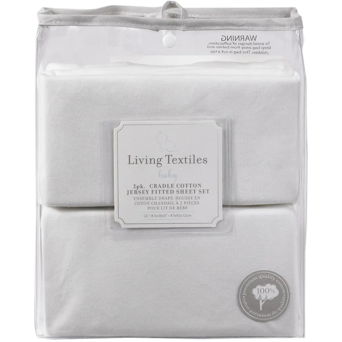 Living Textiles 2 Pack Cradle Fitted Sheet - Jersey 1