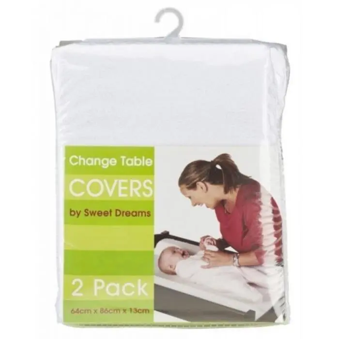 Sweet Dreams Change Table Mattress Covers White 2 Pack 1