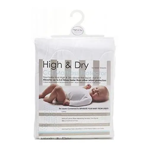 Sweet Dreams High & Dry Cot Mattress Protector, White 1
