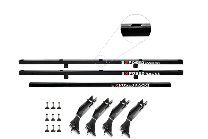 Exposed Racks 9707 Black No Drill Click-In Hard Top Roof Rack For Jeep Wrangler Jku 1