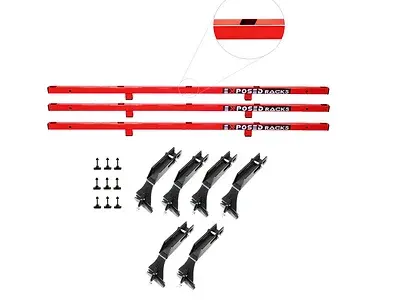 Exposed Racks 9708 Red No Drill Click In Hard Top Rack For Jeep Wrangler Jku 1