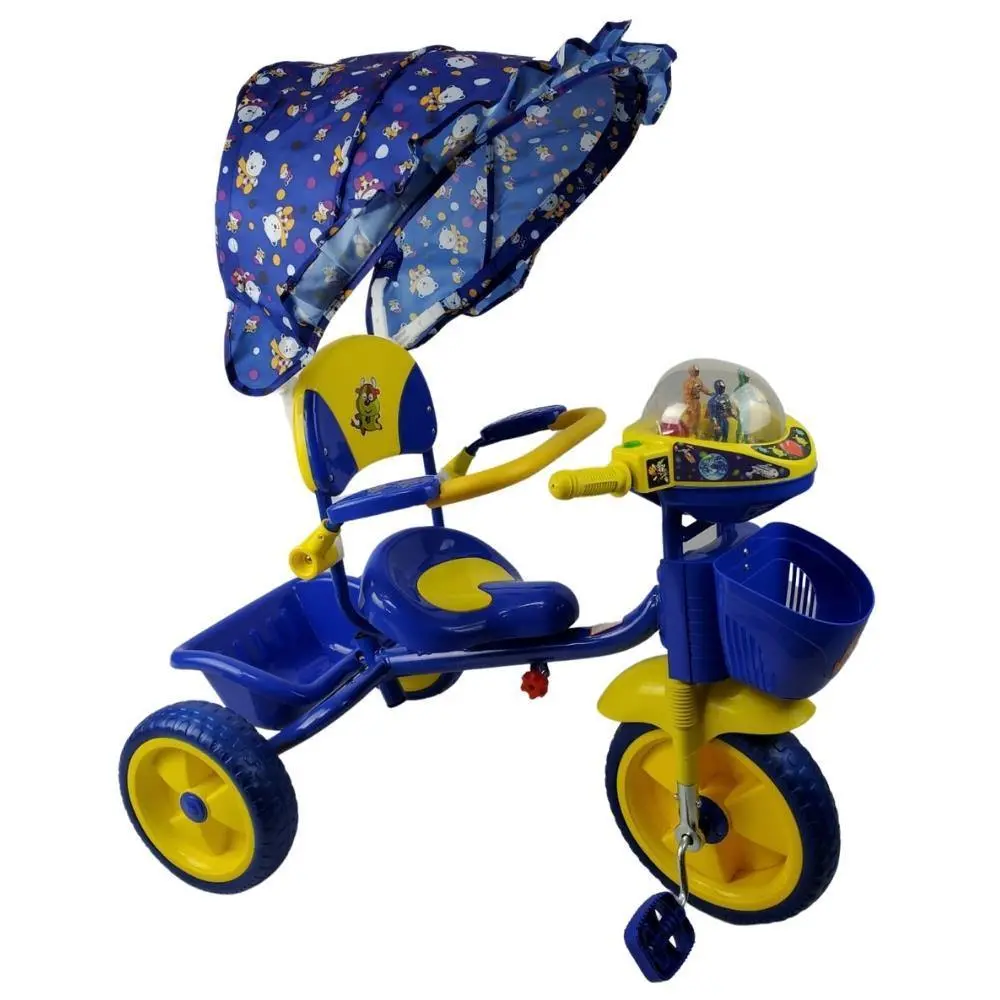 Kids Toddler Tricycle With Hood - Blue 1