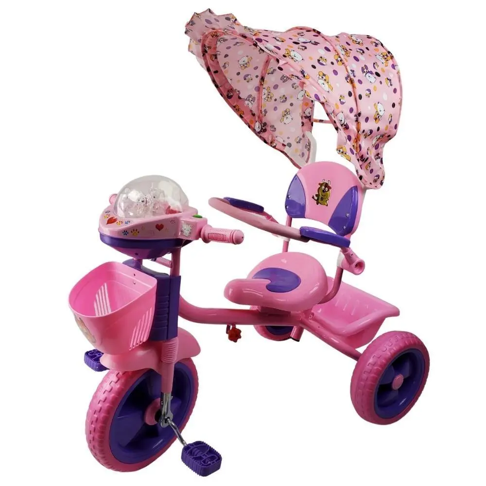 Kids Toddler Tricycle With Hood - Pink 1