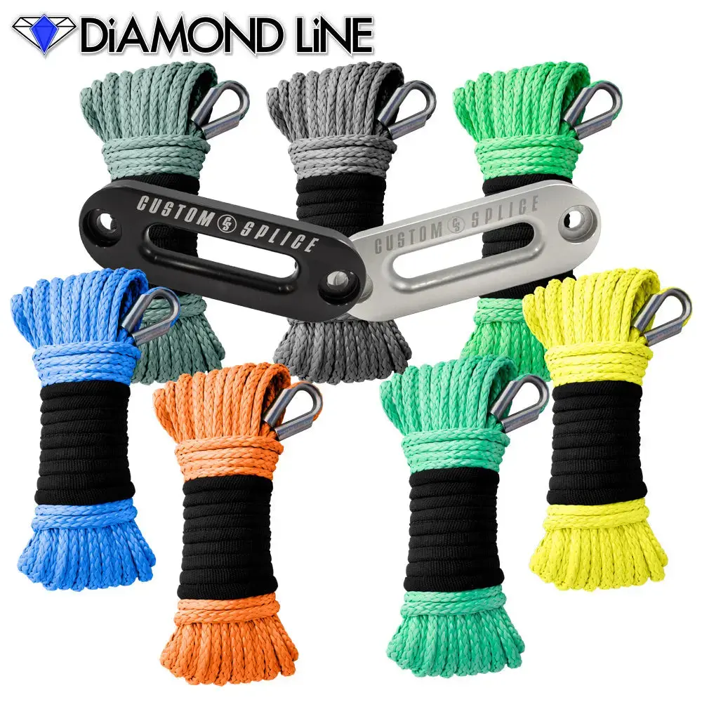 Atv Diamond Line Rope / Fairlead Bundle 3/16" X 50' 1