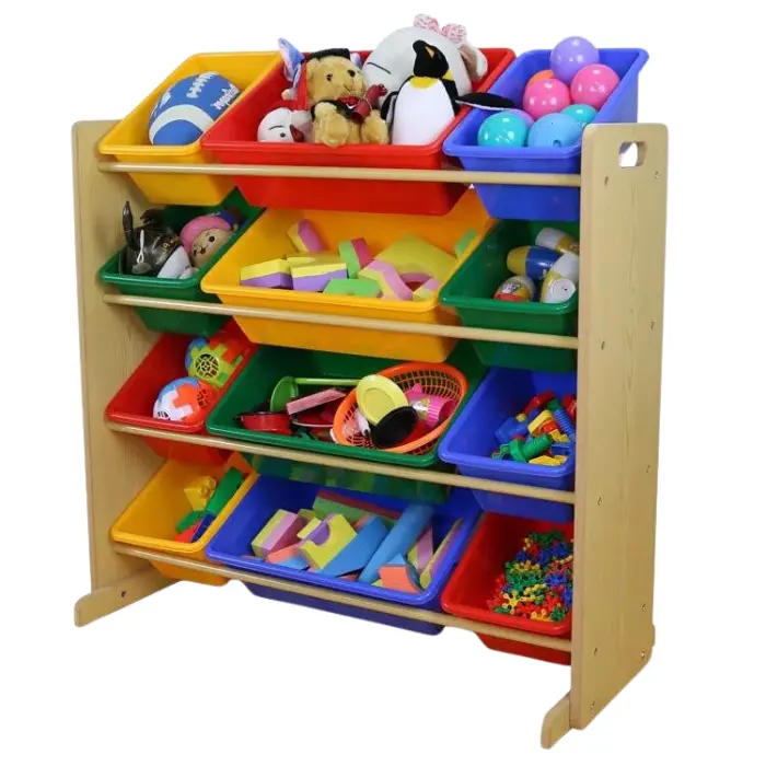 Aussie Baby Wooden 12-Compartment Toy Storage Rack 1