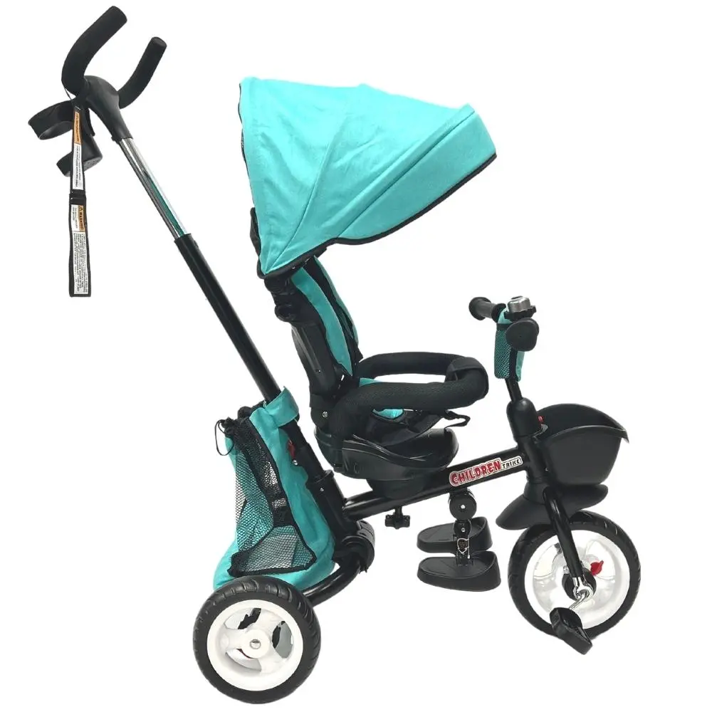 Aussie Baby Deluxe Foldable Convertible Stroller Trike - Aqua 2
