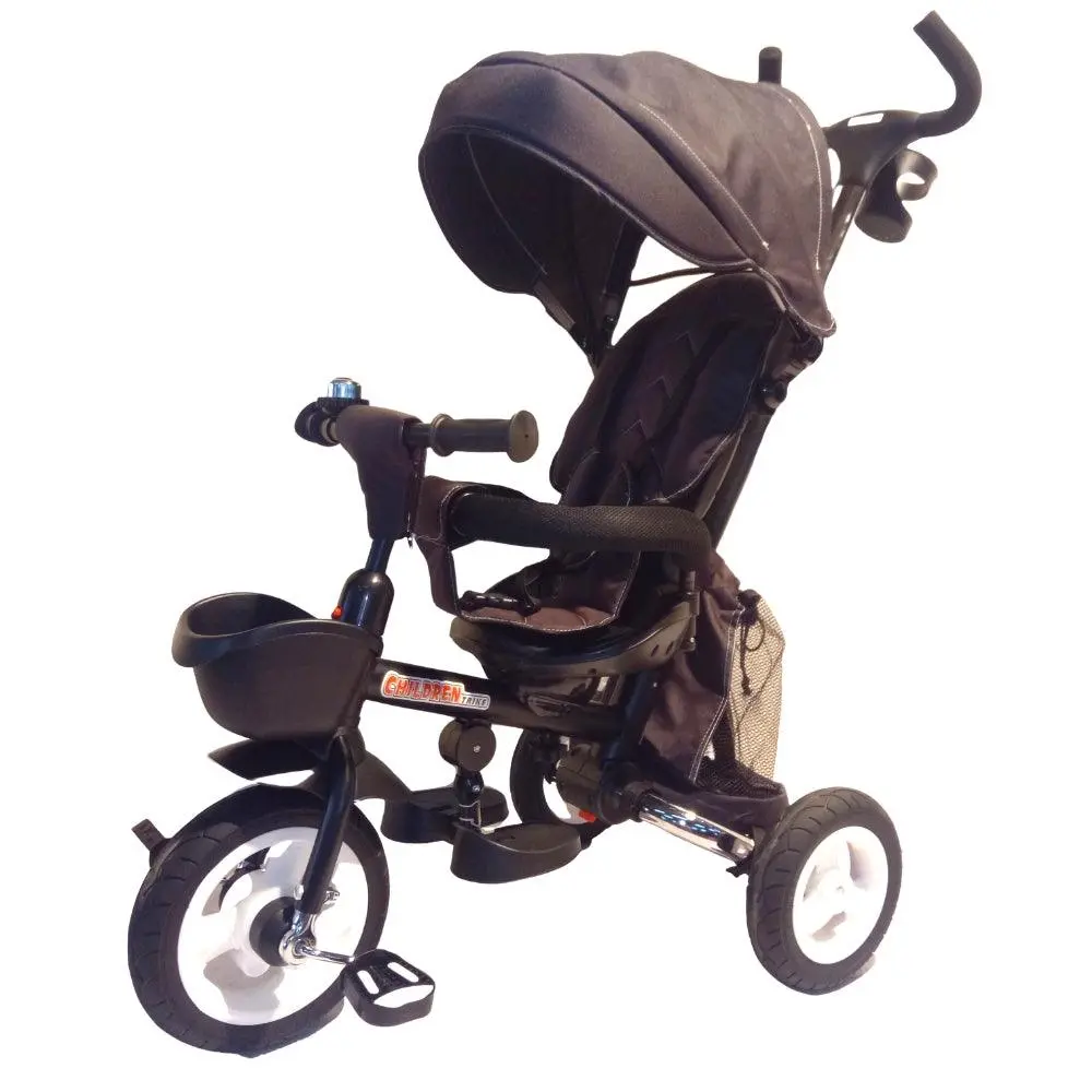 Aussie Baby Deluxe Foldable Convertible Stroller Trike - Black 1