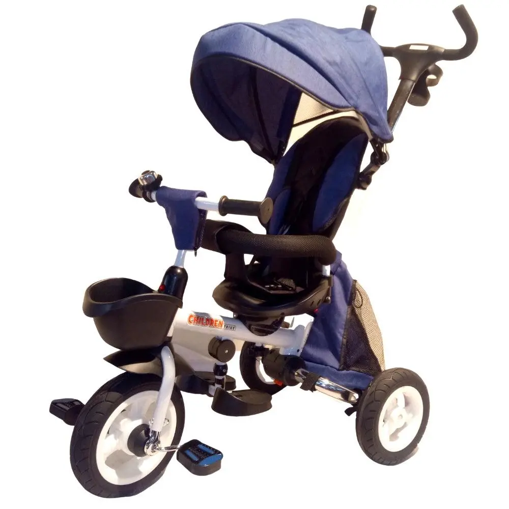 Aussie Baby Deluxe Foldable Convertible Stroller Trike - Blue 1