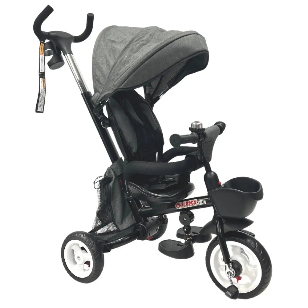 Aussie Baby Deluxe Foldable Convertible Stroller Trike - Grey 1