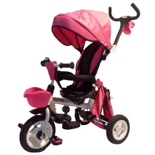 Aussie Baby Deluxe Foldable Convertible Stroller Trike - Pink 1