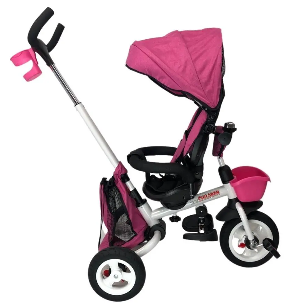 Aussie Baby Deluxe Foldable Convertible Stroller Trike - Pink 2