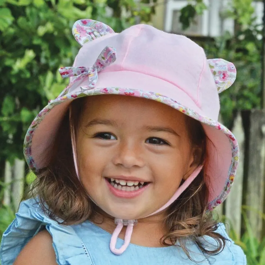 Bedhead Paisley Trimmed Baby Bucket Hat With Strap 1
