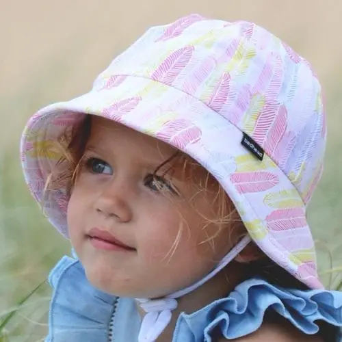 Bedhead Girls Baby Bucket Hat 'Feather' Print 1