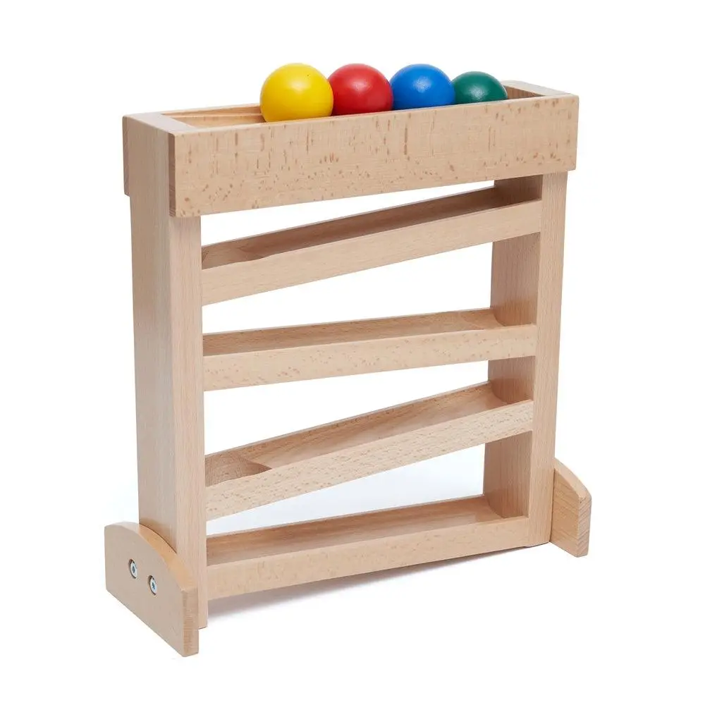 Ball Tracker & Ramp Toy For Toddlers - Wooden Montessori Toys 1