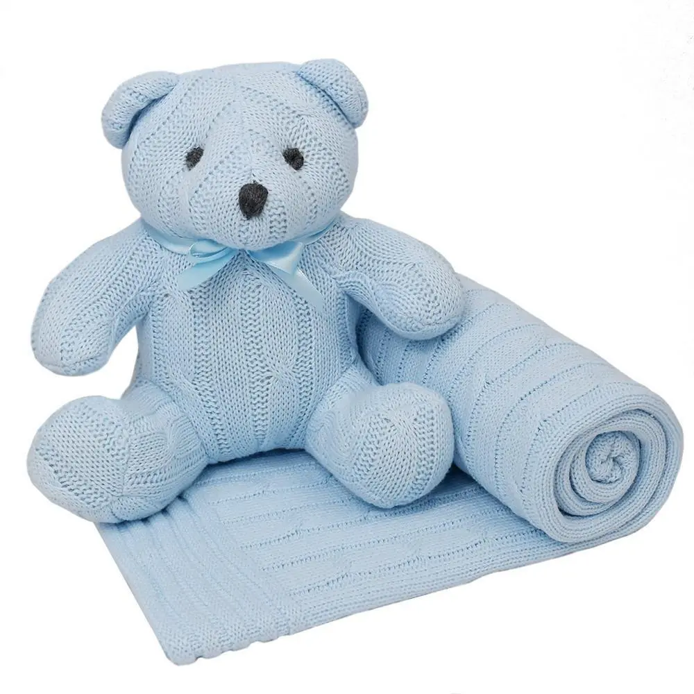 Living Textiles Cable Knit Blanket & Toy Set 2