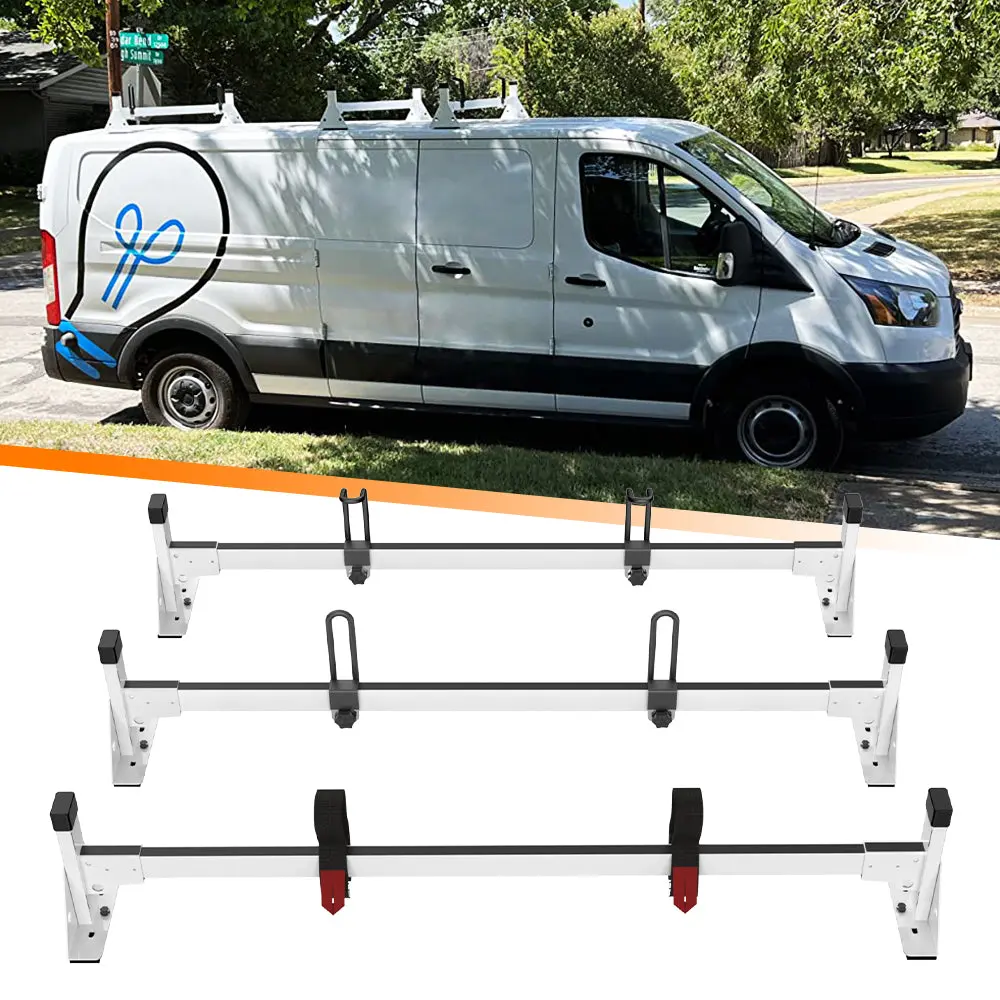 Melipron 3 Crossbars Van Roof Ladder Racks For Ford Transit 150 250 350 1