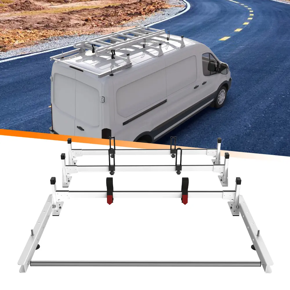 Melipron Van Roof Ladder Racks With Rear Cargo Roller For Ford Transit 150 250 350 1
