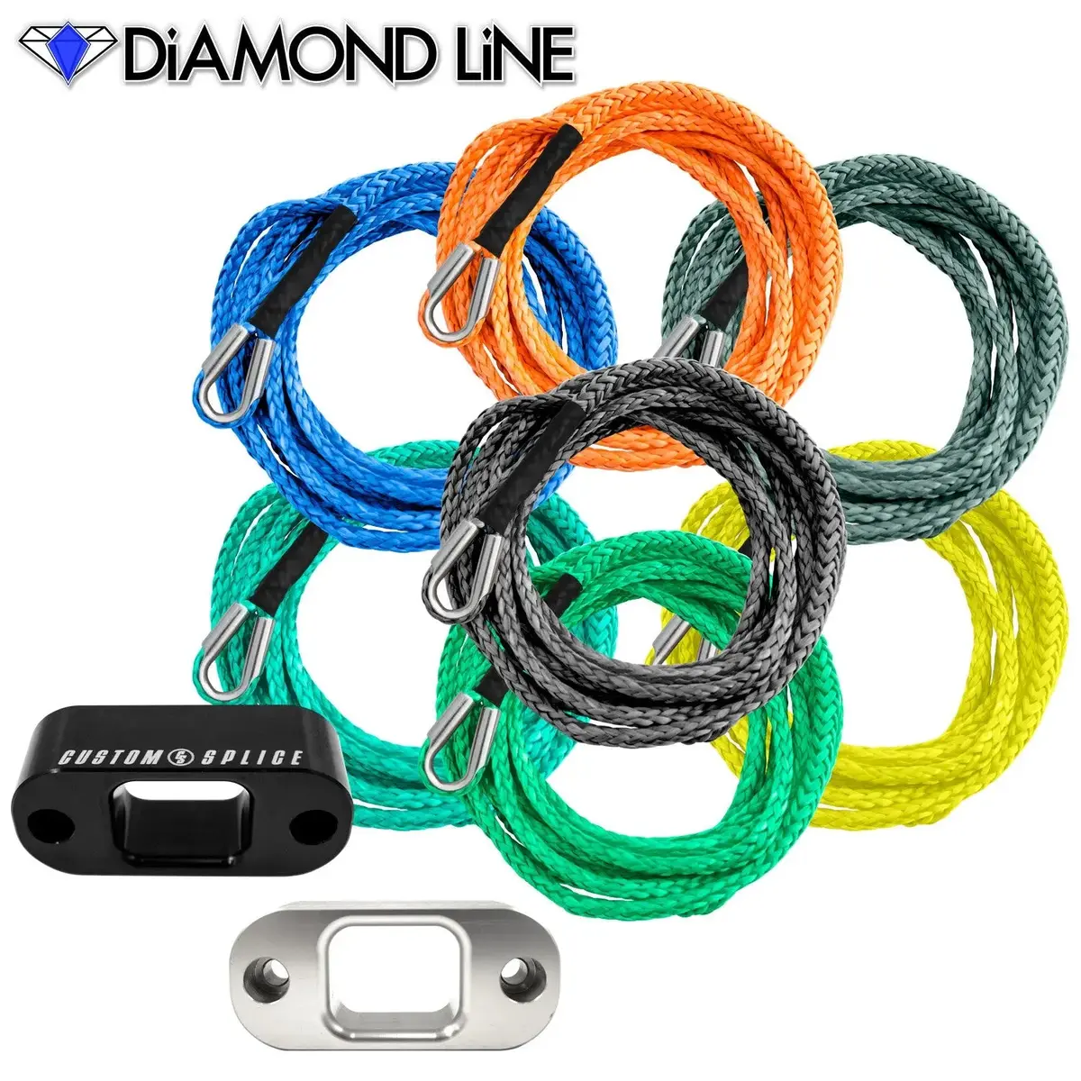 Custom 3/16" X 20' Warn Pullzall Synthetic Winch Rope Conversion Kit 1